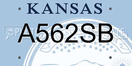A562SB Kansas License Plate