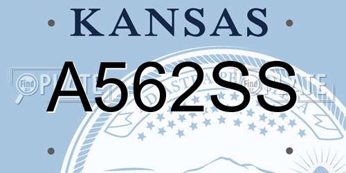 A562SS Kansas License Plate
