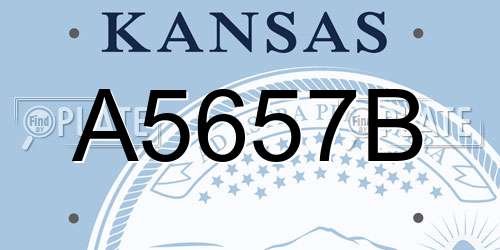 A5657B Kansas License Plate
