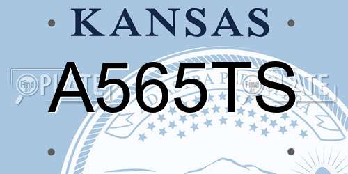 A565TS Kansas License Plate
