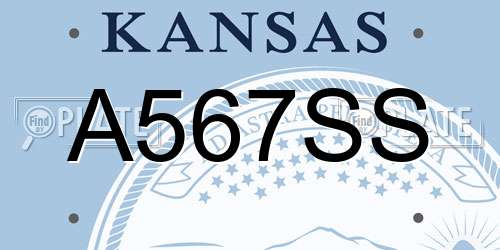 A567SS Kansas License Plate