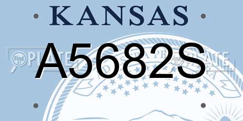 A5682S Kansas License Plate