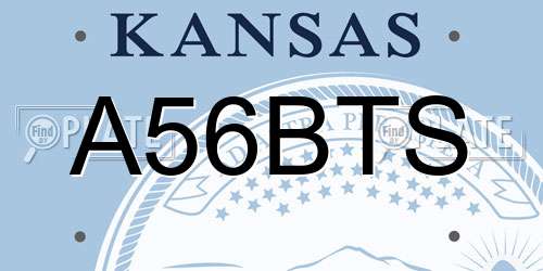 A56BTS Kansas License Plate