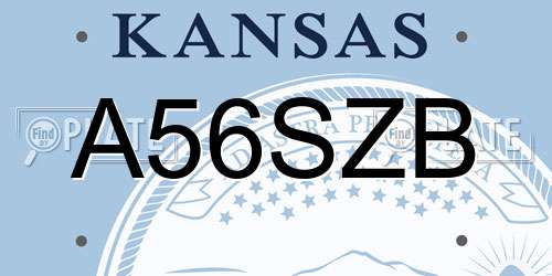 A56SZB Kansas License Plate