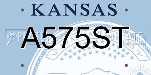 A575ST Kansas License Plate