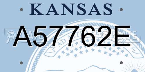A57762E Kansas License Plate