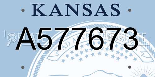 A577673 Kansas License Plate