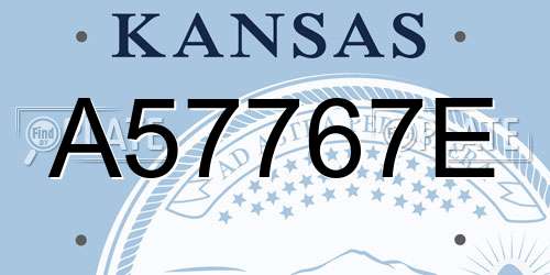 A57767E Kansas License Plate