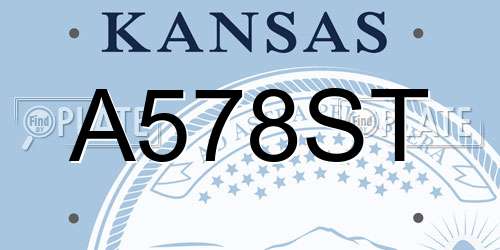 A578ST Kansas License Plate
