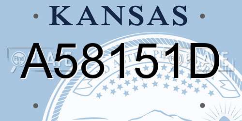 A58151D Kansas License Plate