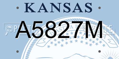 A5827M Kansas License Plate