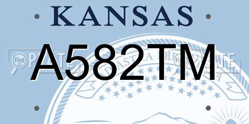 A582TM Kansas License Plate