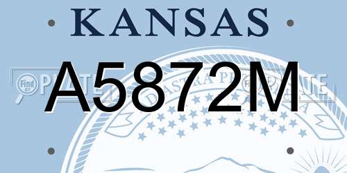 A5872M Kansas License Plate