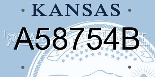 A58754B Kansas License Plate
