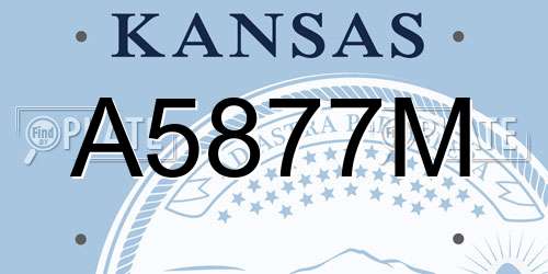 A5877M Kansas License Plate