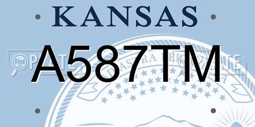 A587TM Kansas License Plate