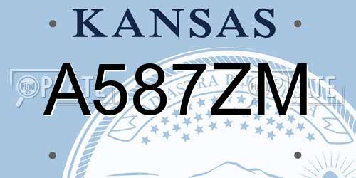 A587ZM Kansas License Plate