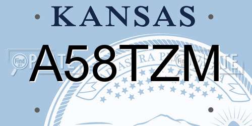 A58TZM Kansas License Plate