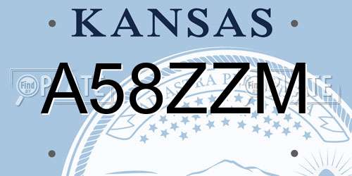 A58ZZM Kansas License Plate