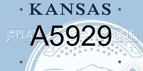 A5929 Kansas License Plate