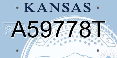 A59778T Kansas License Plate