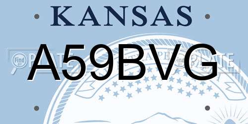 A59BVG Kansas License Plate