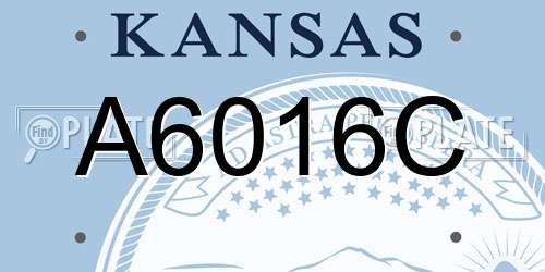 A6016C Kansas License Plate