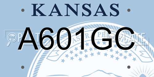 A601GC Kansas License Plate