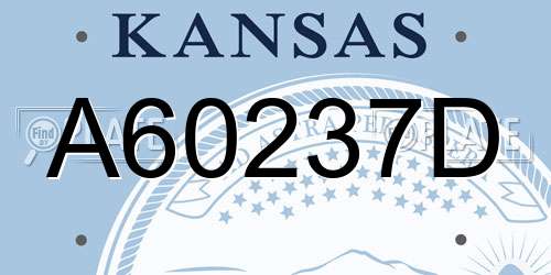 A60237D Kansas License Plate