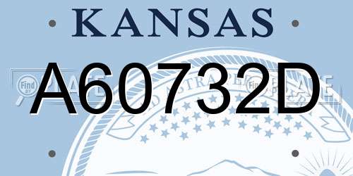 A60732D Kansas License Plate