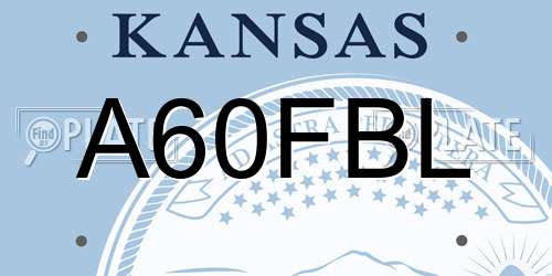 A60FBL Kansas License Plate