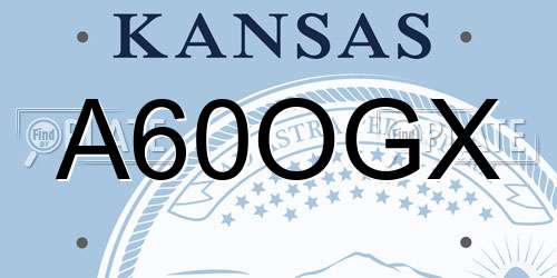 A60OGX Kansas License Plate