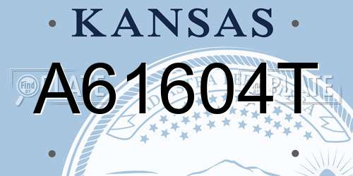A61604T Kansas License Plate