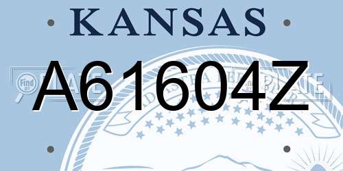 A61604Z Kansas License Plate