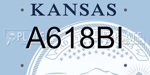 A618BI Kansas License Plate
