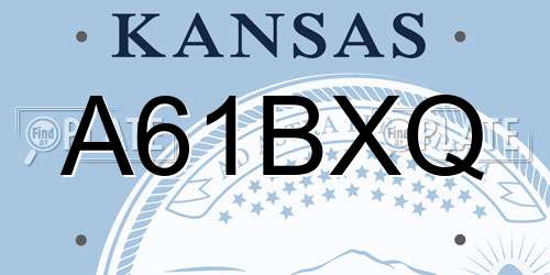 A61BXQ Kansas License Plate