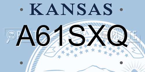 A61SXQ Kansas License Plate