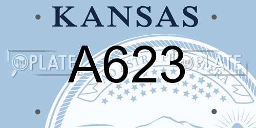 A623 Kansas License Plate
