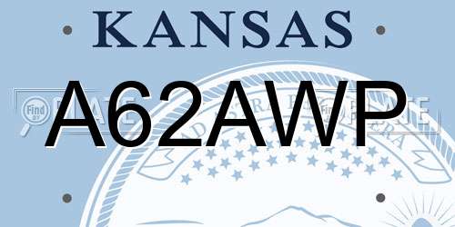 A62AWP Kansas License Plate