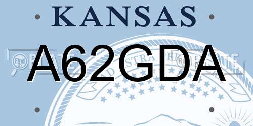 A62GDA Kansas License Plate