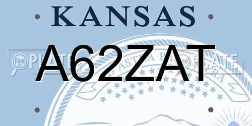 A62ZAT Kansas License Plate