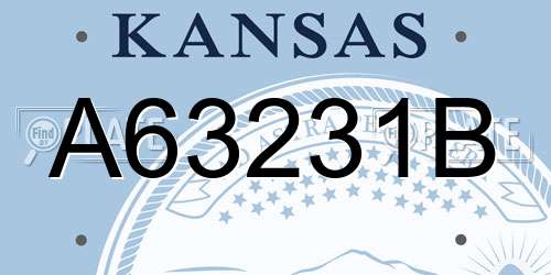 A63231B Kansas License Plate