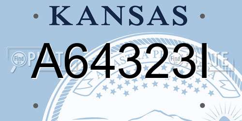A64323I Kansas License Plate