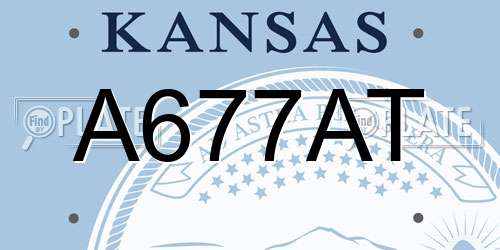 A677AT Kansas License Plate