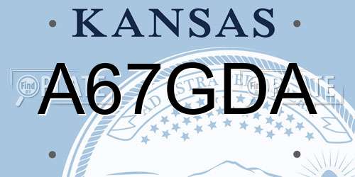 A67GDA Kansas License Plate