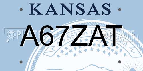 A67ZAT Kansas License Plate