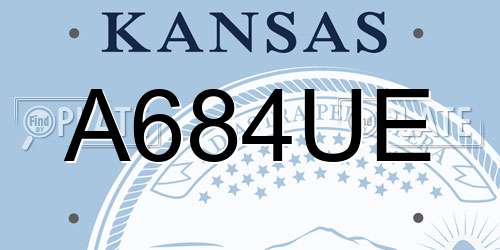 A684UE Kansas License Plate