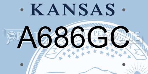 A686GC Kansas License Plate