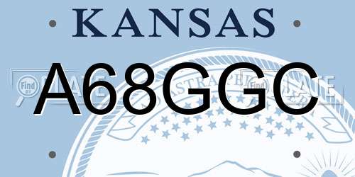 A68GGC Kansas License Plate