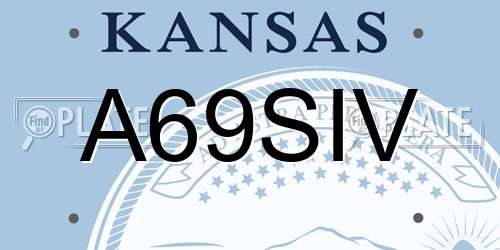 A69SIV Kansas License Plate